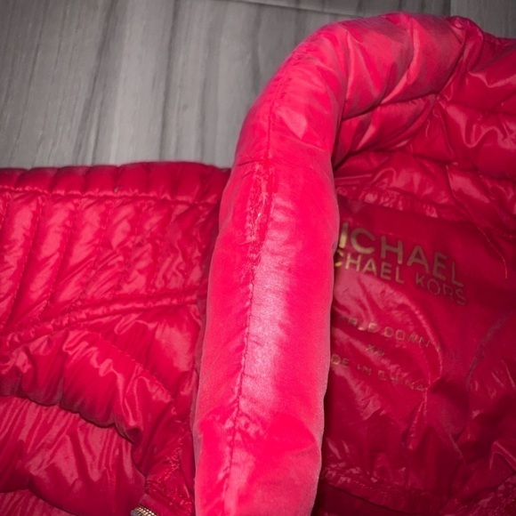 Michael Kors Red Puffer Down Jacket - Picture 7 of 7